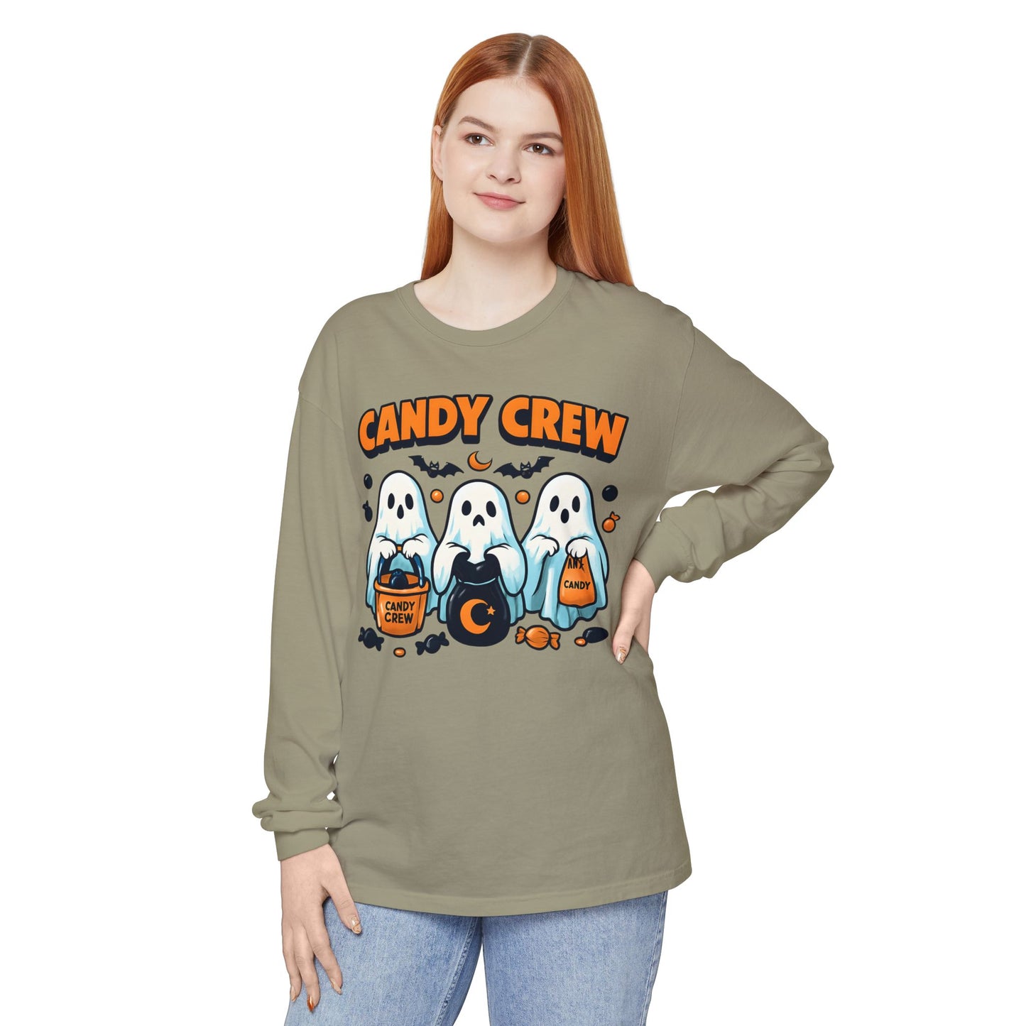 Halloween Ghosts Candy Crew Long Sleeve T-Shirt