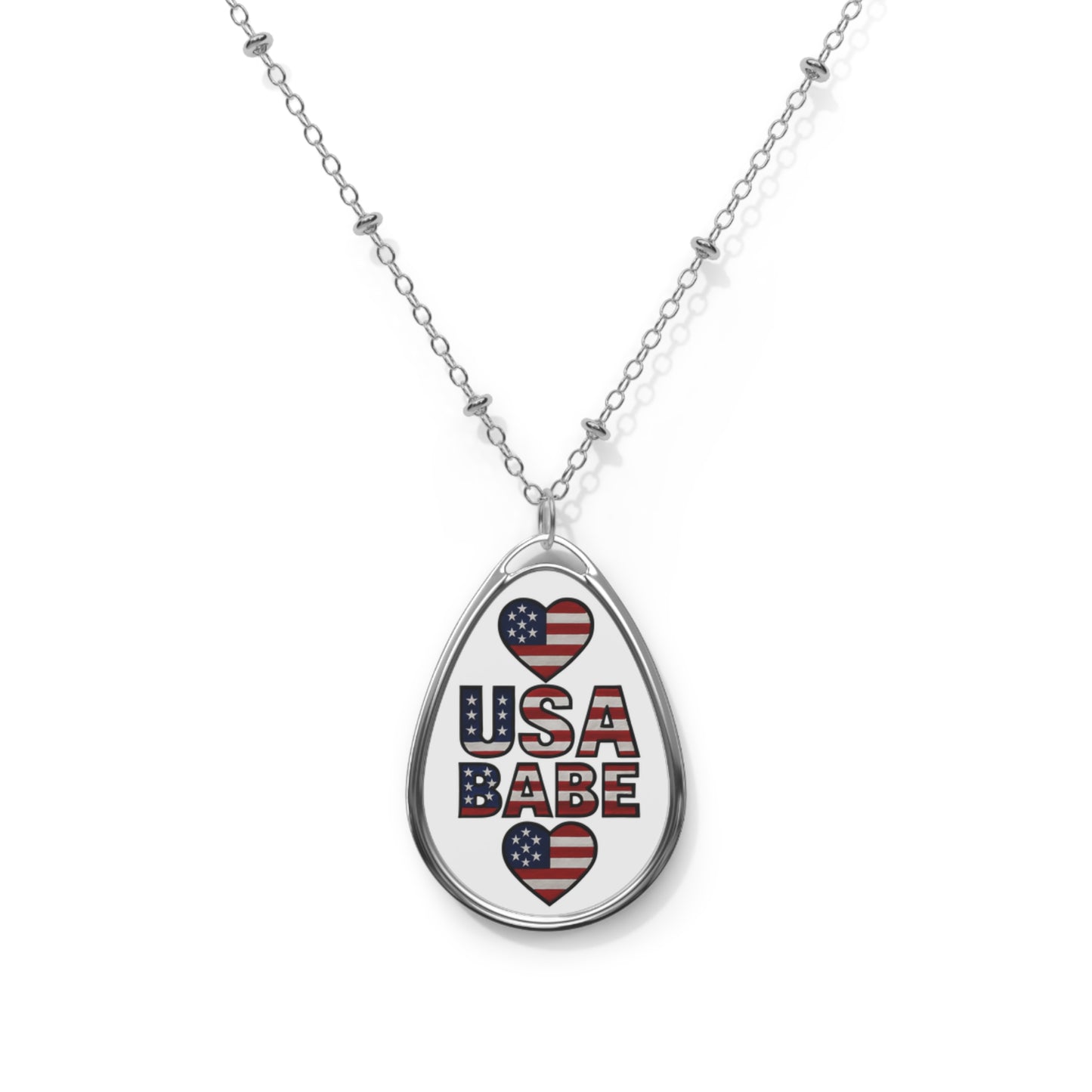 USA BABE Oval Necklace - Adventure Inspired Jewelry