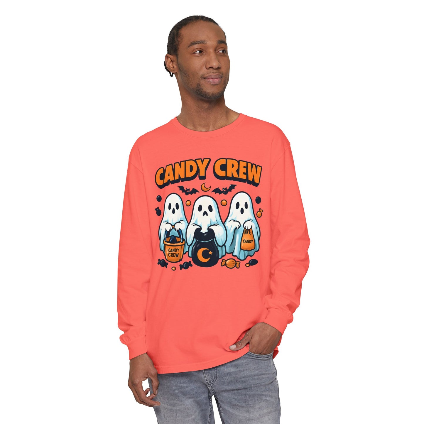 Halloween Ghosts Candy Crew Long Sleeve T-Shirt