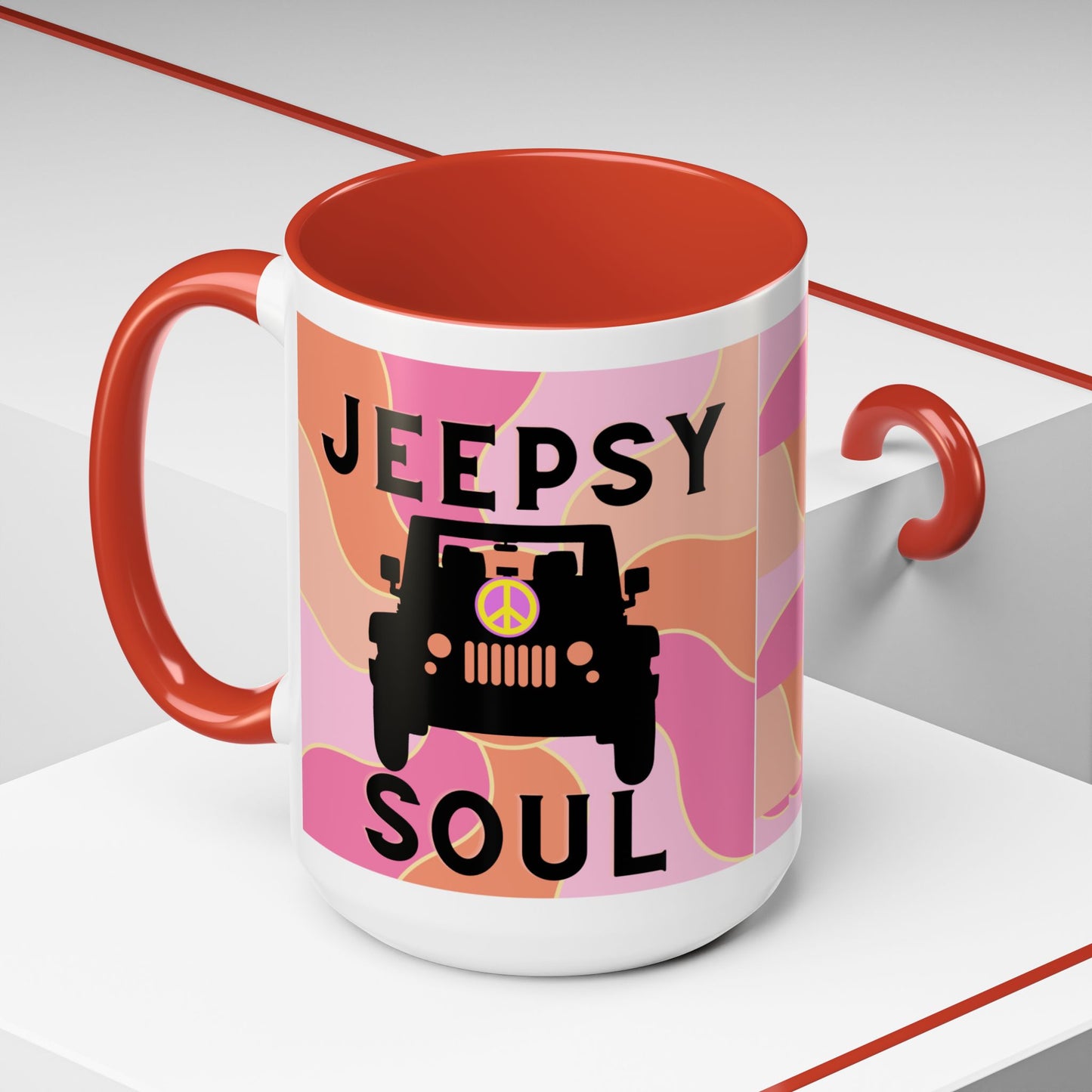 Jeepy Soul Accent Coffee Mug - 11 & 15oz - Stylish for Jeep Lovers