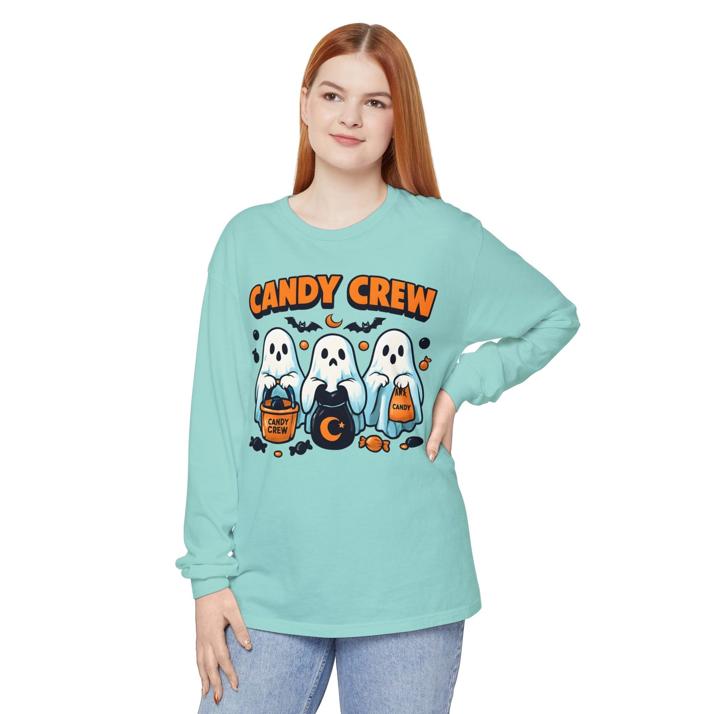 Halloween Ghosts Candy Crew Long Sleeve T-Shirt