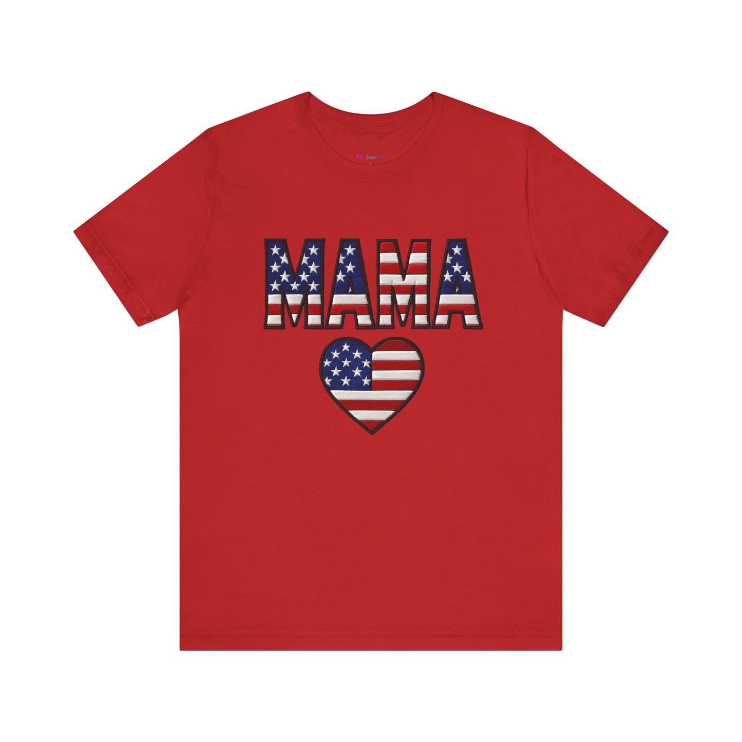 USA FLAG MAMA HEART T-SHIRT