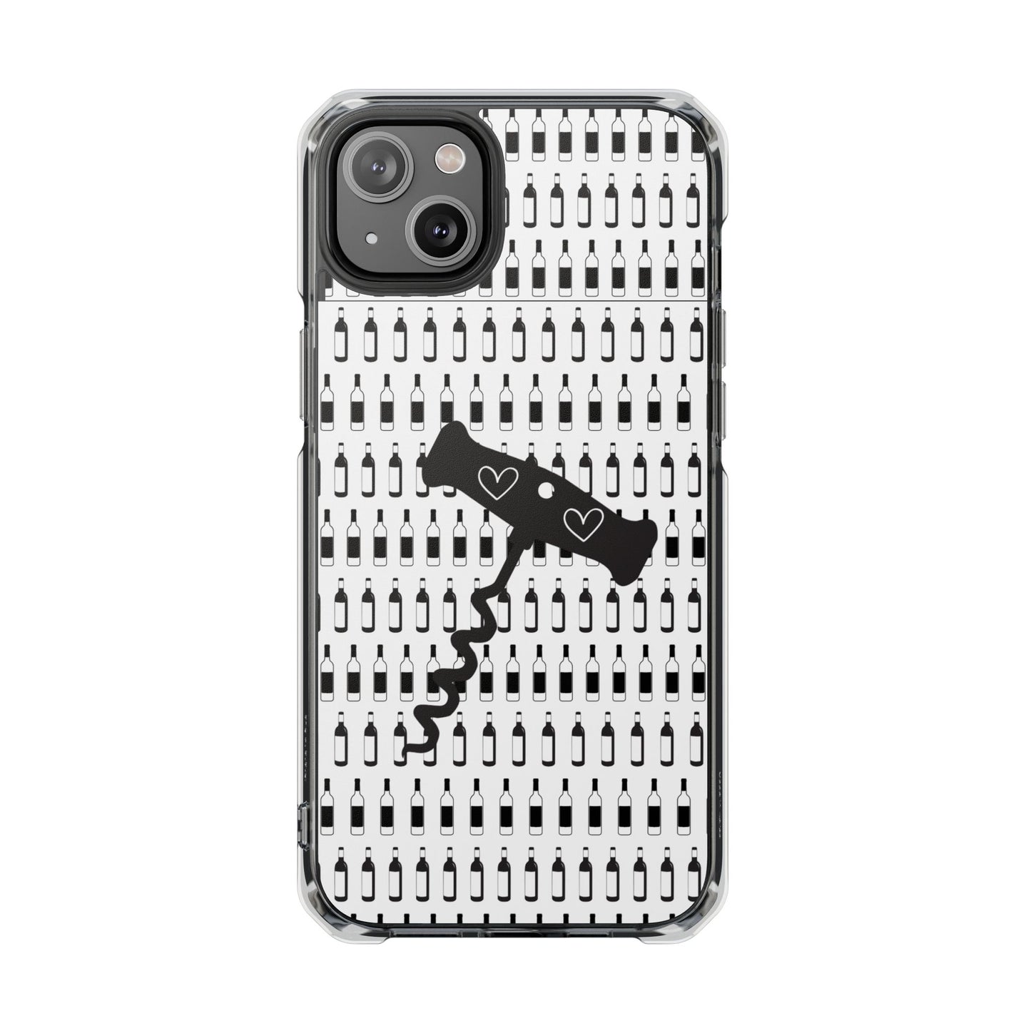 WINE BOTTLES with heart corkscrew Stylish Magnetic Phone Case | Clear Impact Protection