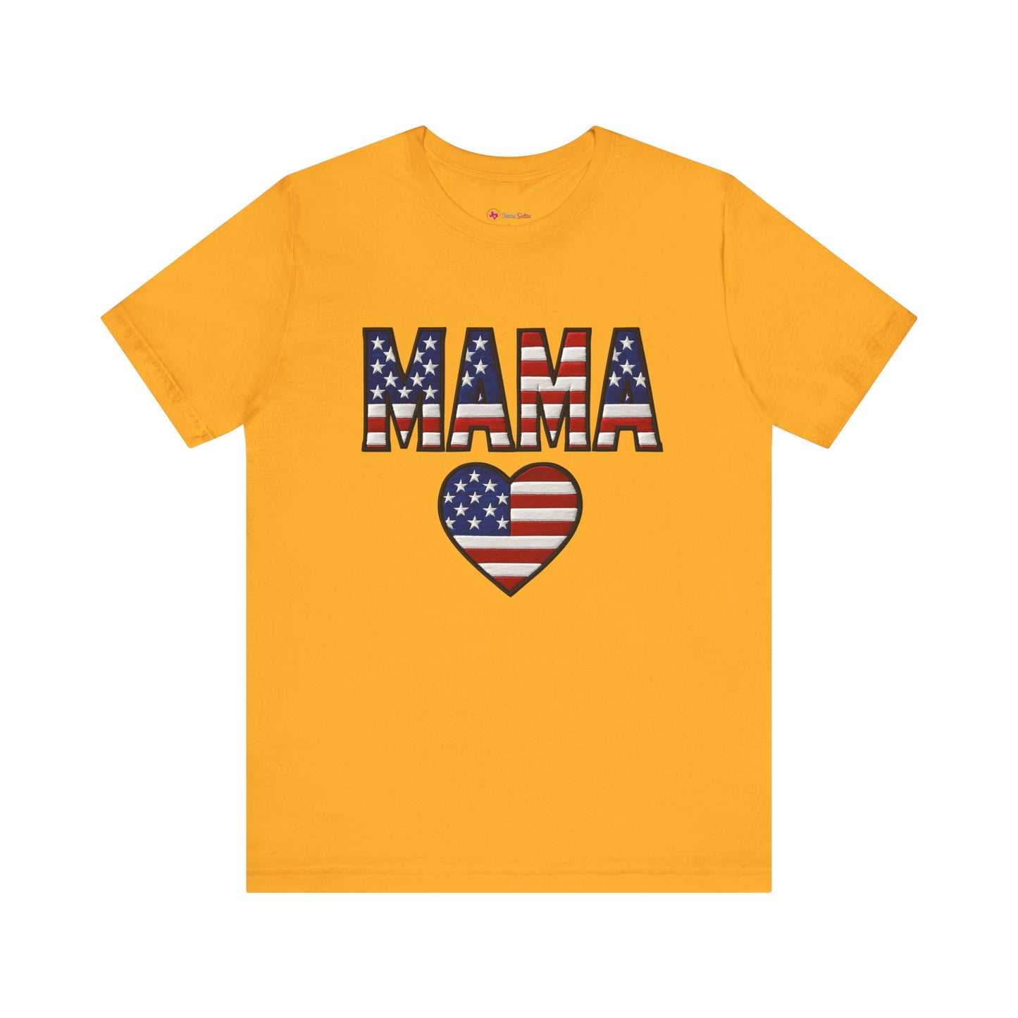USA FLAG MAMA HEART T-SHIRT