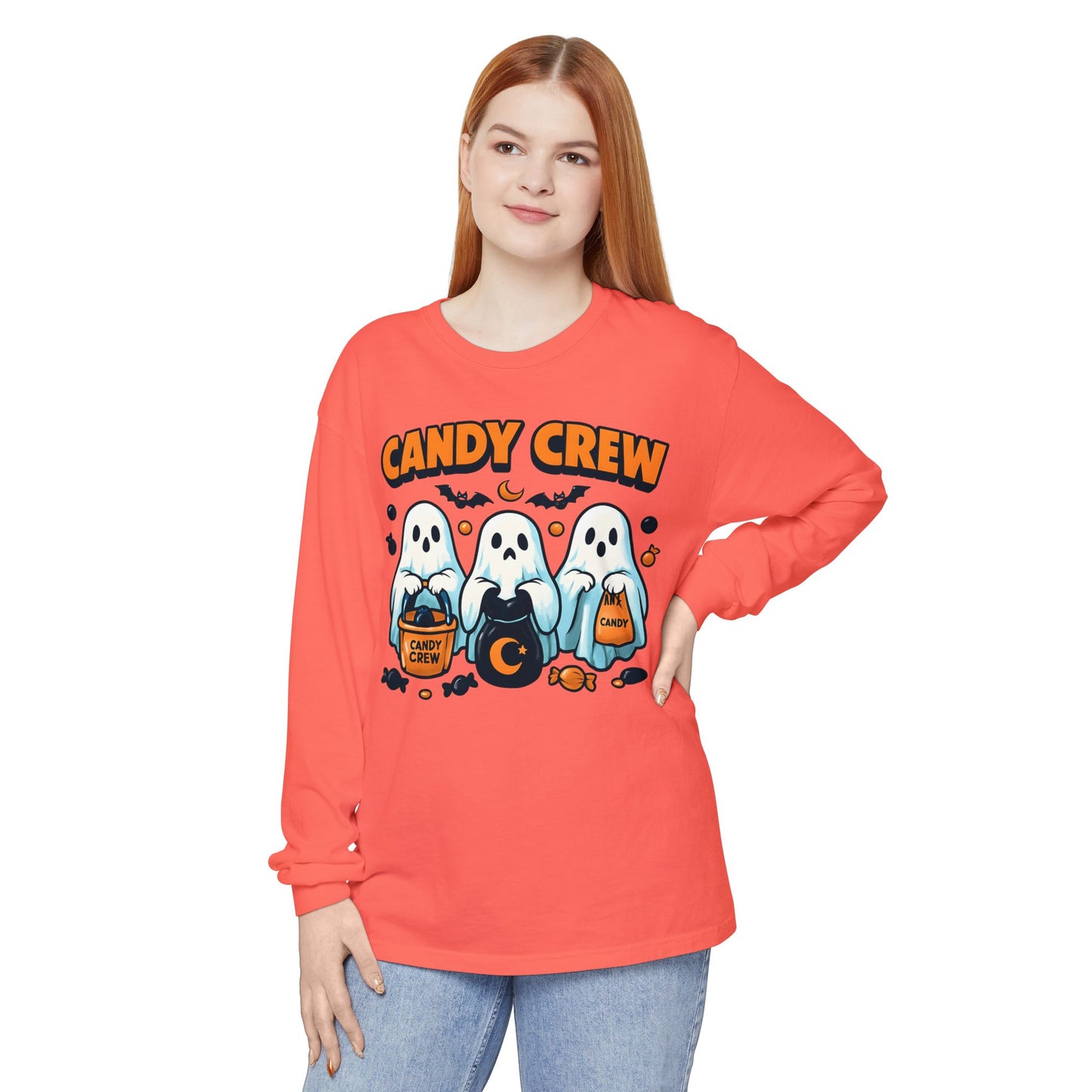 Halloween Ghosts Candy Crew Long Sleeve T-Shirt