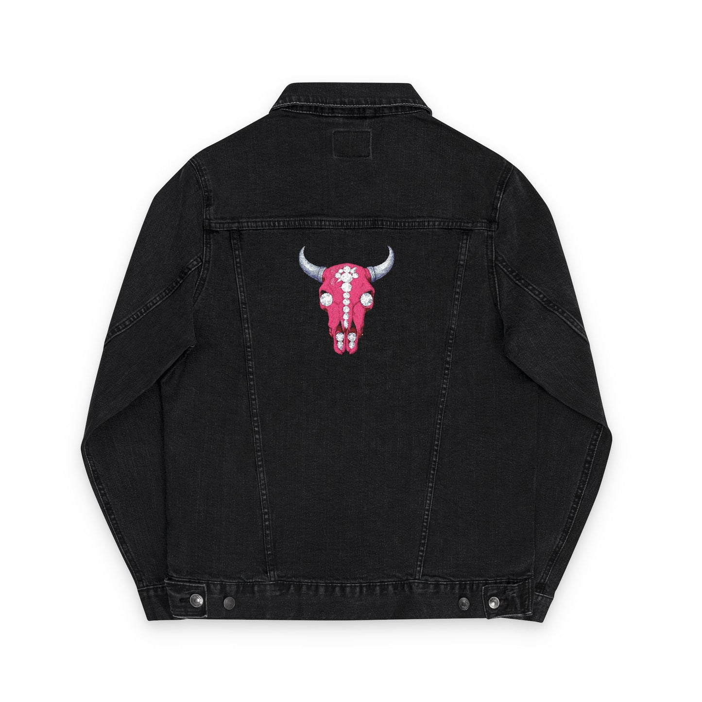 Western Bling Skull Denim Jacket - White, Black or Denim LOVE