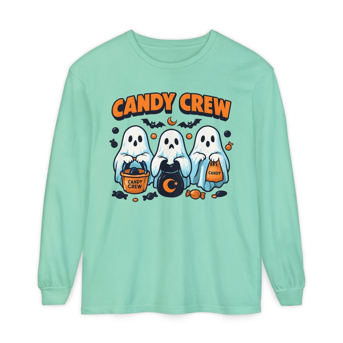 Halloween Ghosts Candy Crew Long Sleeve T-Shirt