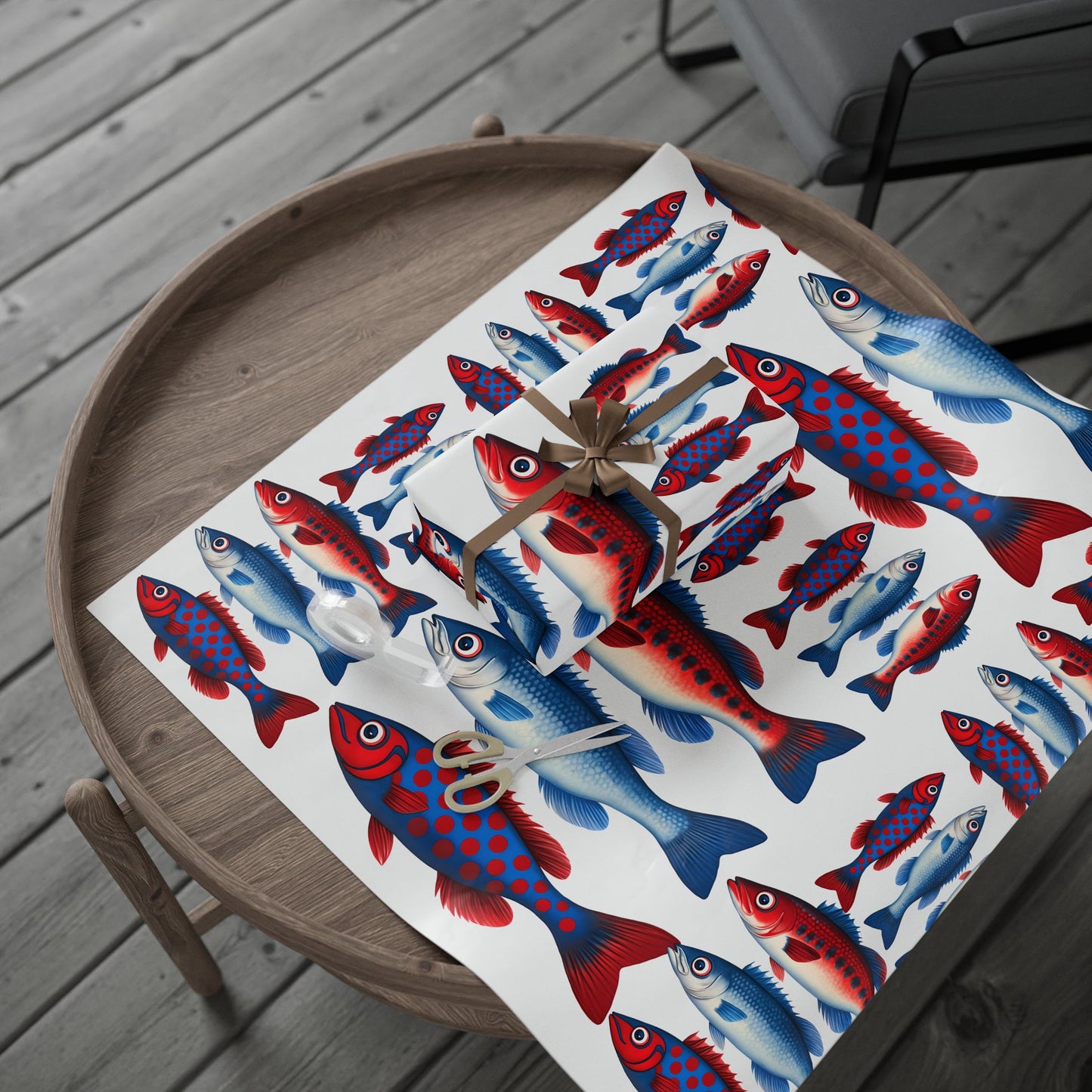 Colorful Fish Wrapping Paper, Festive Gift Wrap for Birthdays, Holidays, Parties, Eco-Friendly, Unique Design