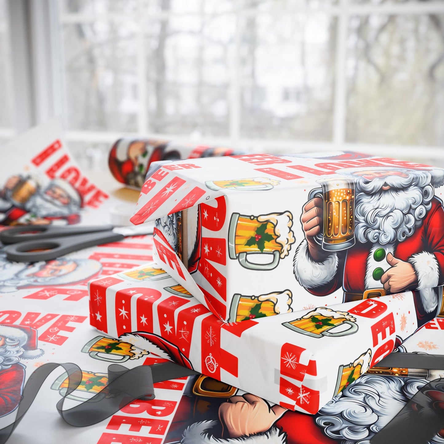 Funny Christmas Wrapping Paper I love DECEM-BEER