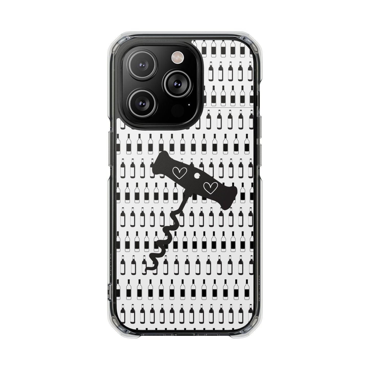 WINE BOTTLES with heart corkscrew Stylish Magnetic Phone Case | Clear Impact Protection