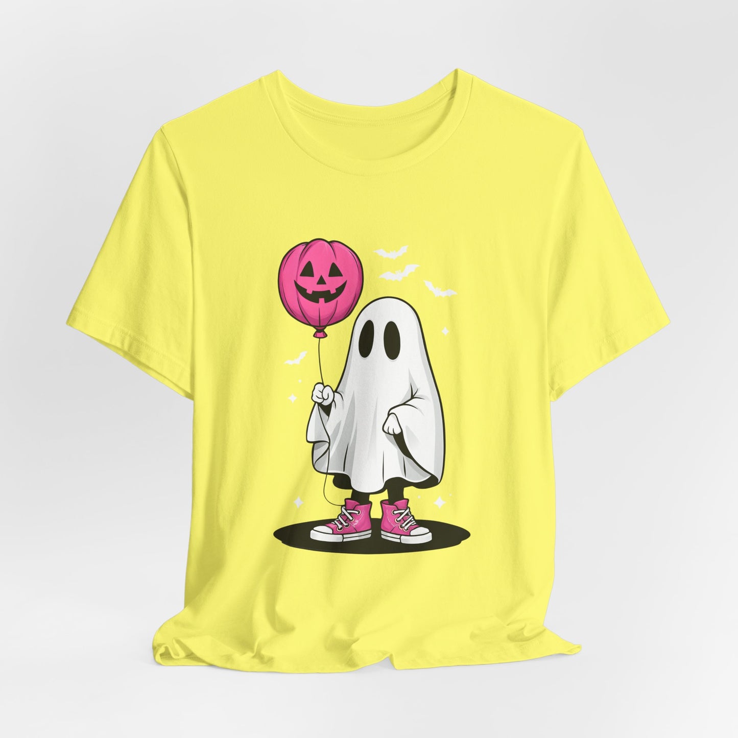 Ghost Tee with Pink Hightops and Pumpkin Balloon
