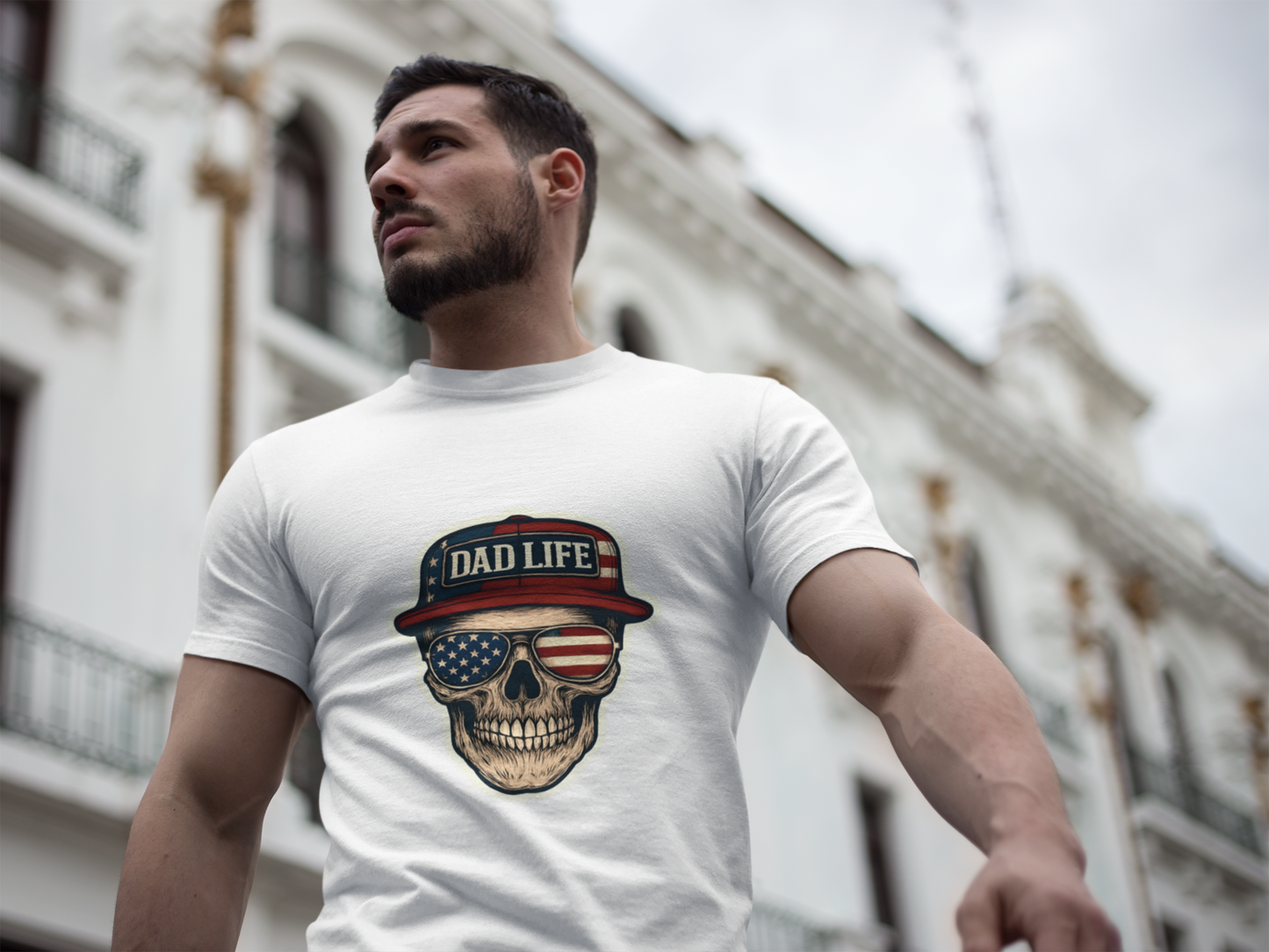 Cool Dad Life T-Shirt, Skull Graphic Tee, Father's Day Gift, Unisex Casual