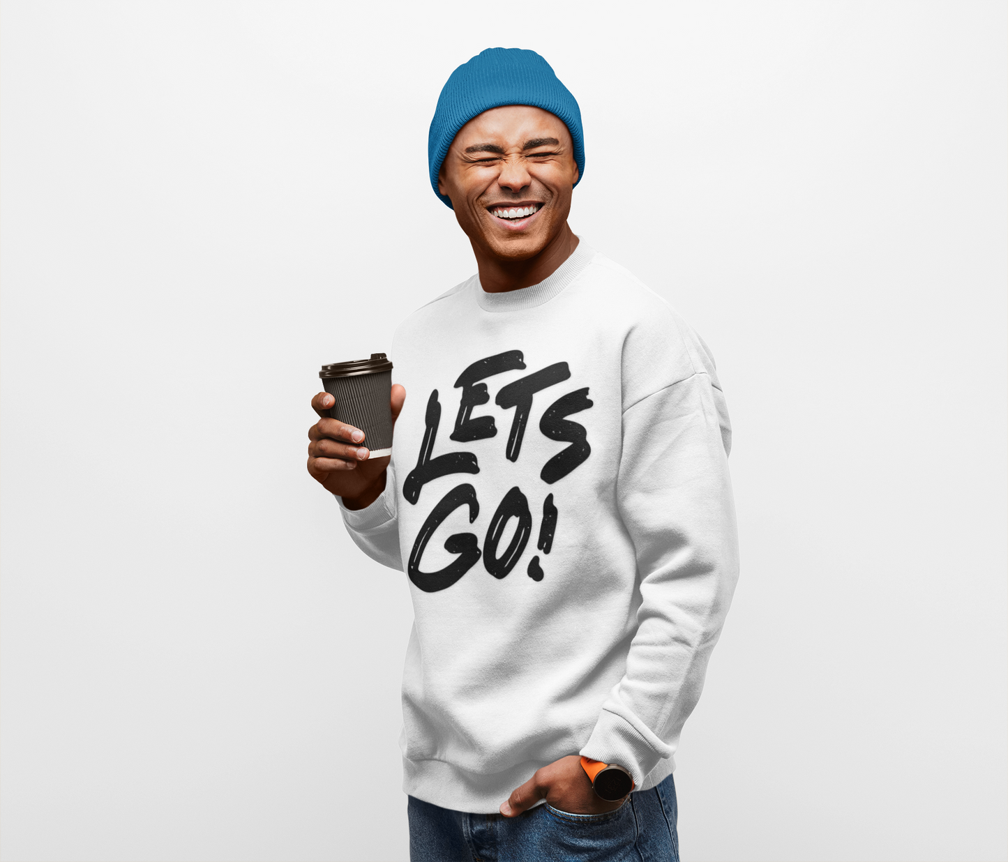 Crewneck Sweatshirt LET'S GO Sports Tailgate Fun Events