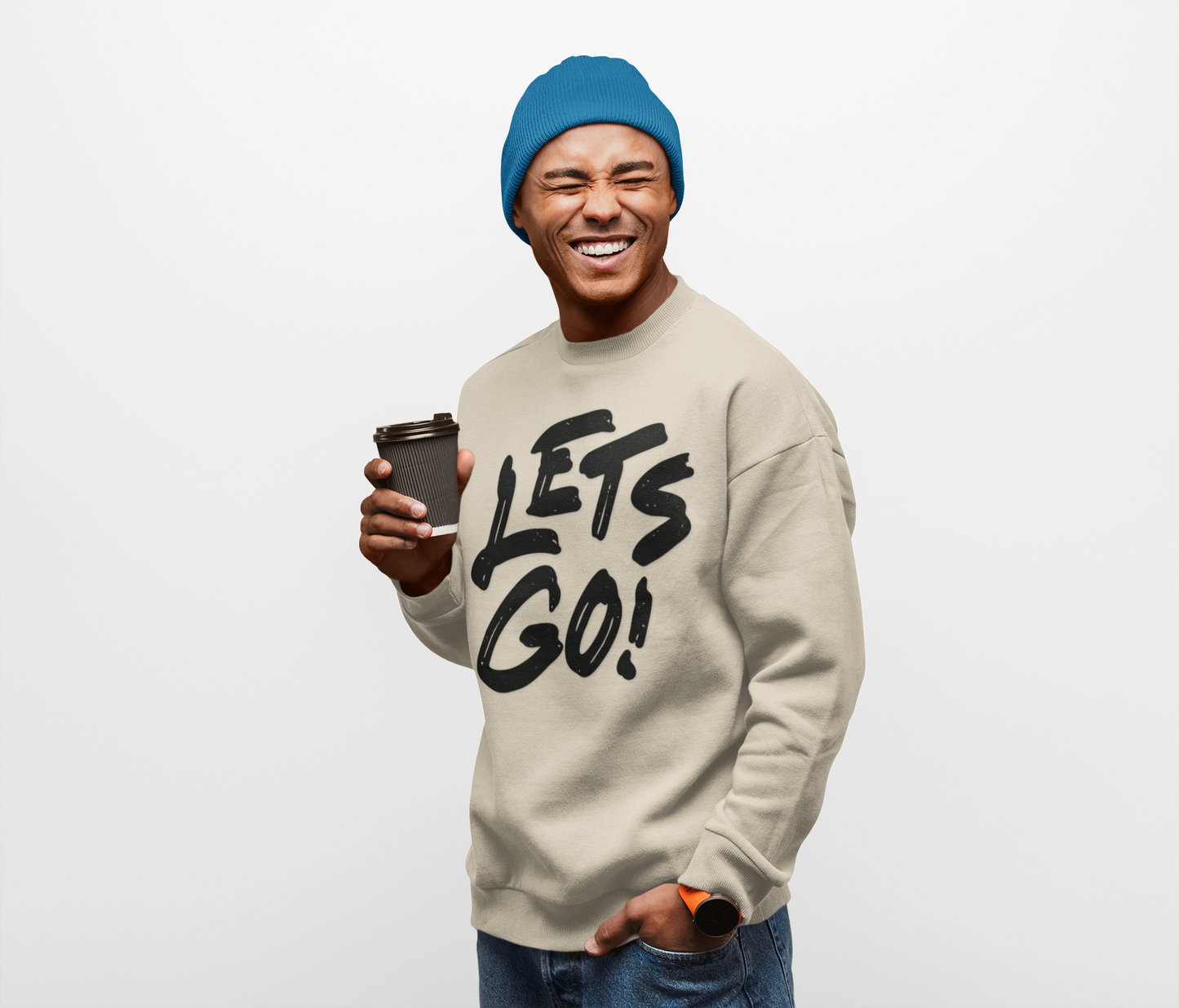 Crewneck Sweatshirt LET'S GO Sports Tailgate Fun Events