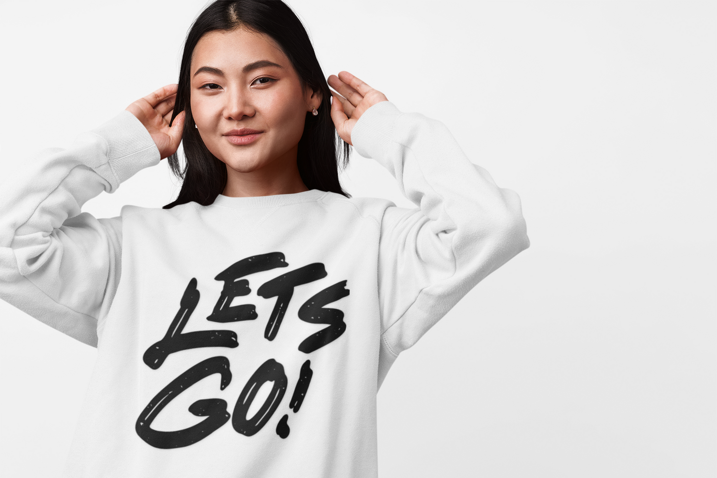 Crewneck Sweatshirt LET'S GO Sports Tailgate Fun Events
