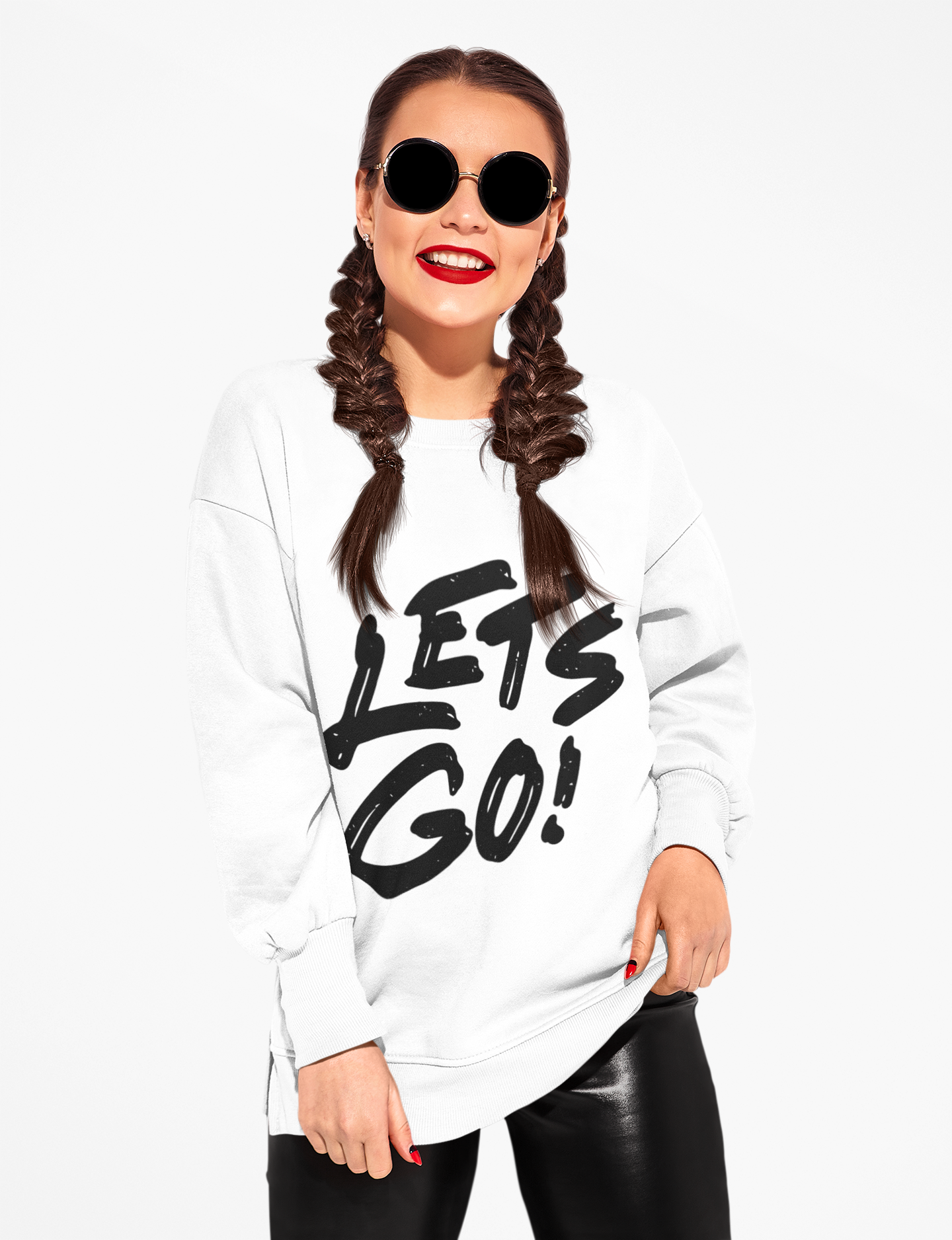 Crewneck Sweatshirt LET'S GO Sports Tailgate Fun Events