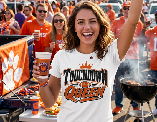 Touchdown Queen T-SHIRT Football Season Tailgate Time