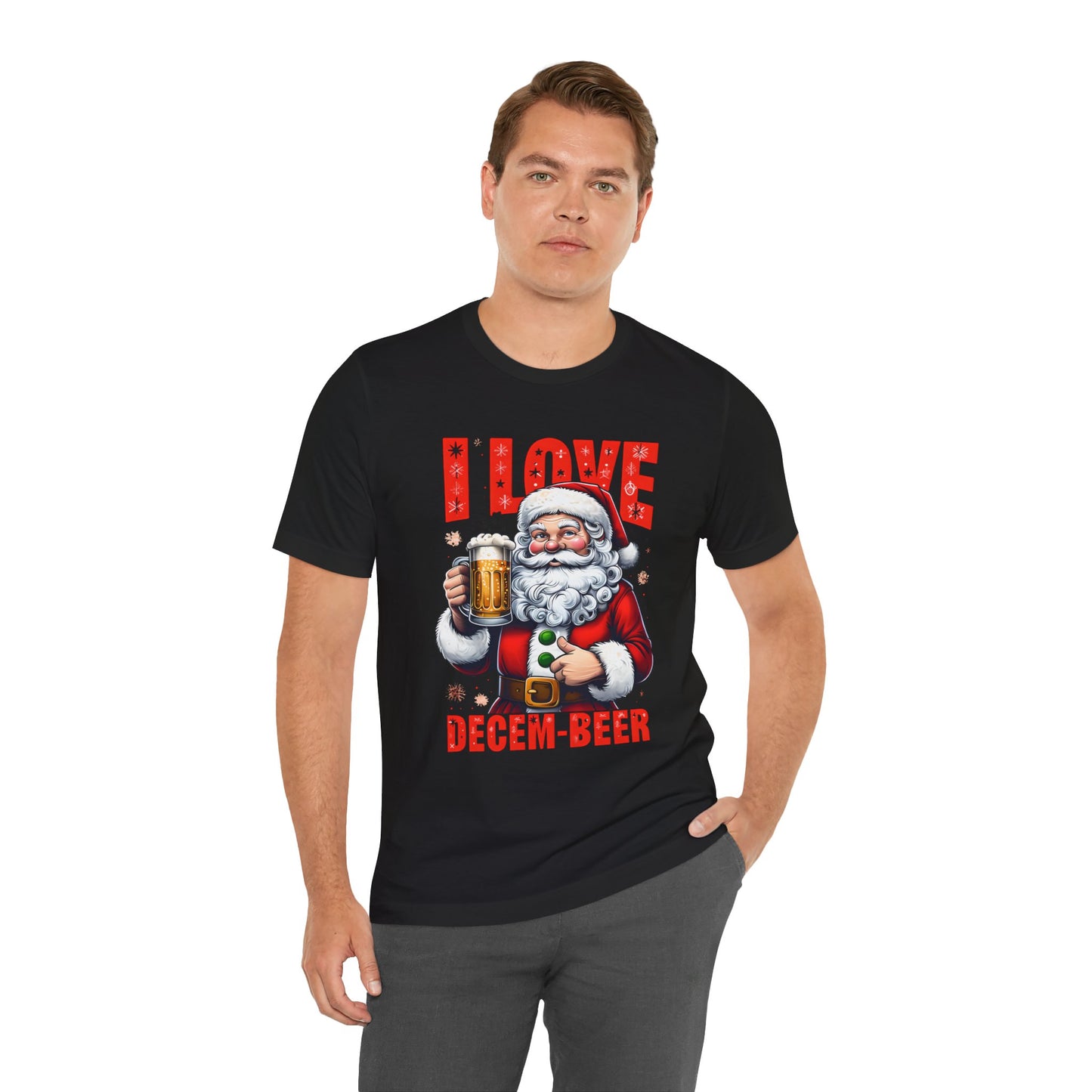 Funny Santa I LOVE DECEM-BEER T-Shirt