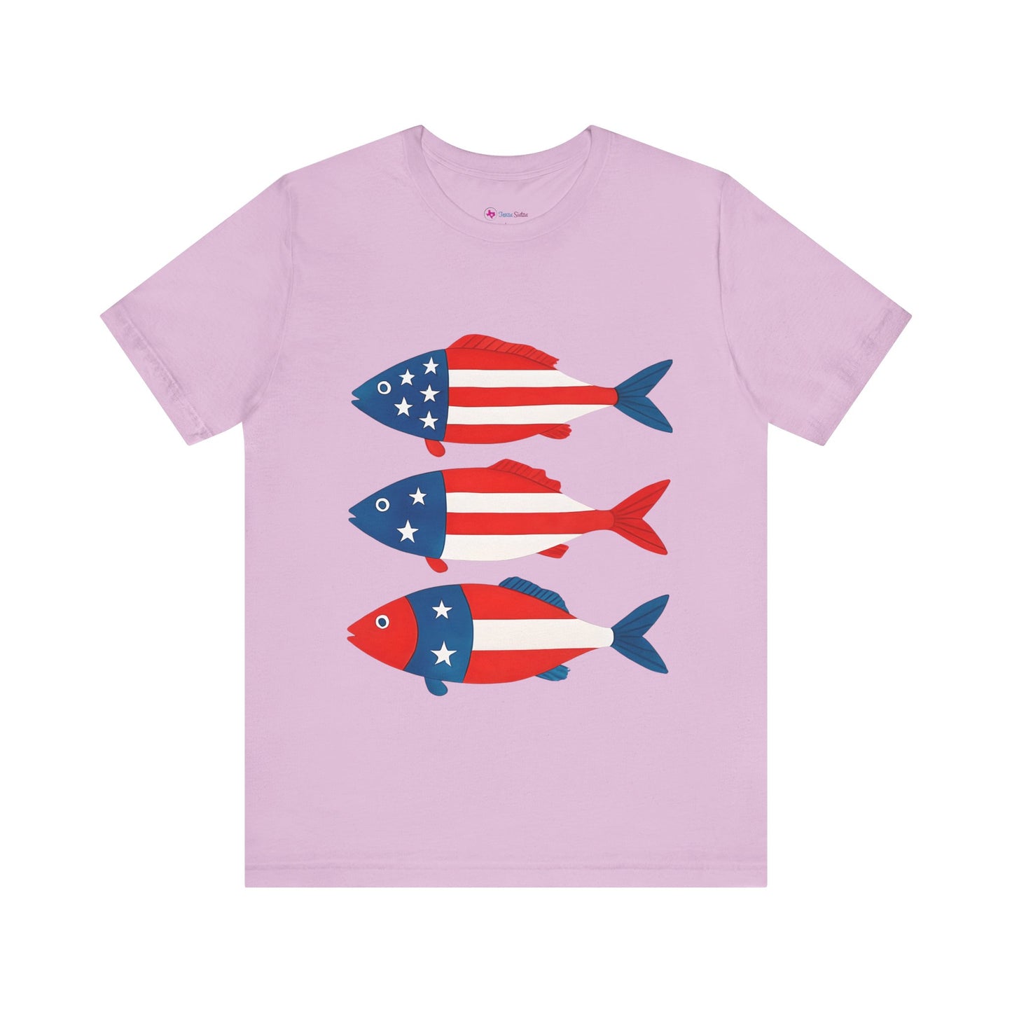 USA Flag Fish Design T-Shirt Unisex