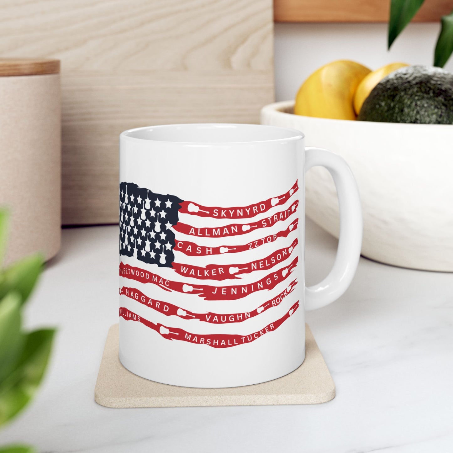 Best bands guitar USA flag mug coffee cup
