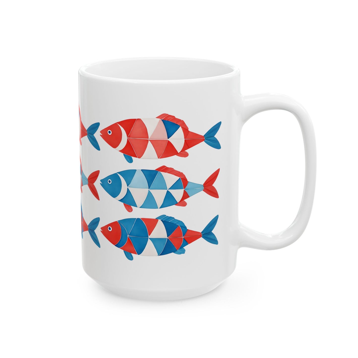 Colorful Fish Ceramic Mug - Fun Ocean-Inspired Coffee Cup