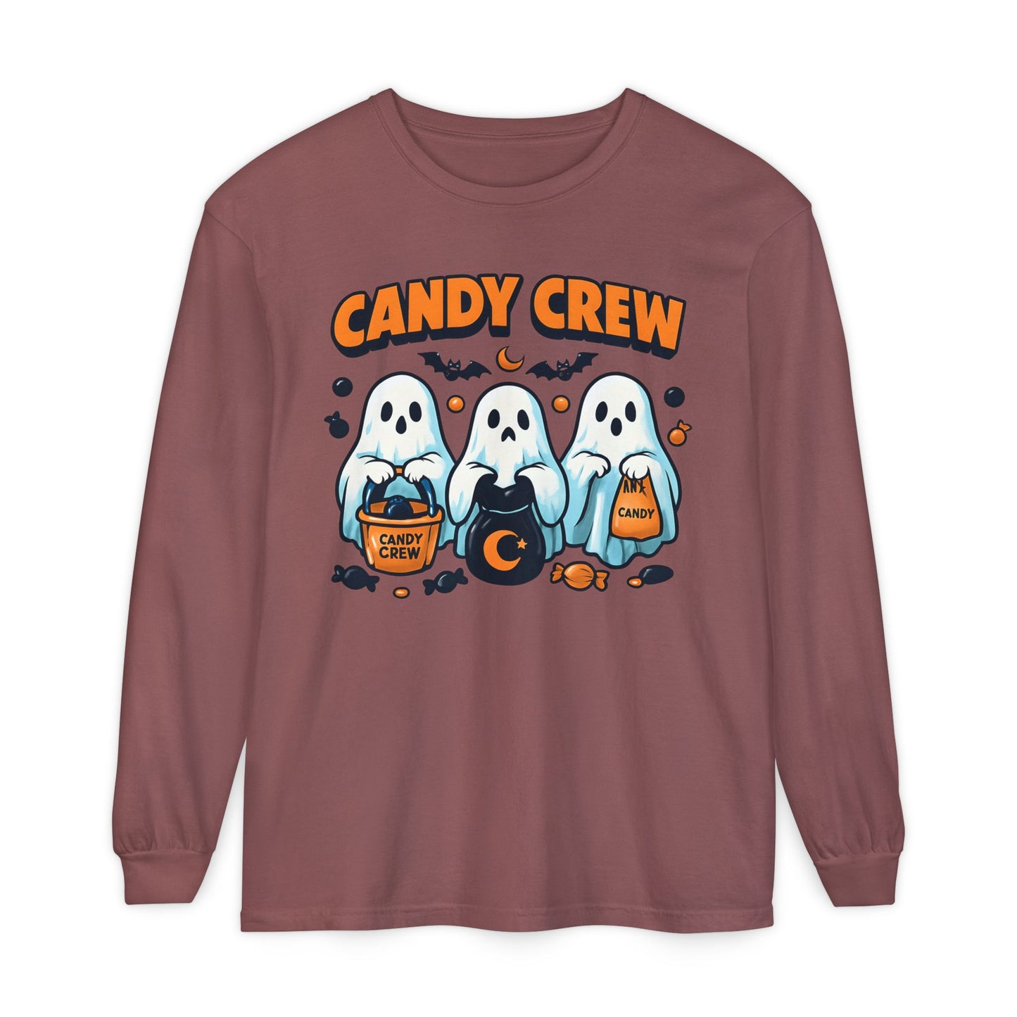 Halloween Ghosts Candy Crew Long Sleeve T-Shirt
