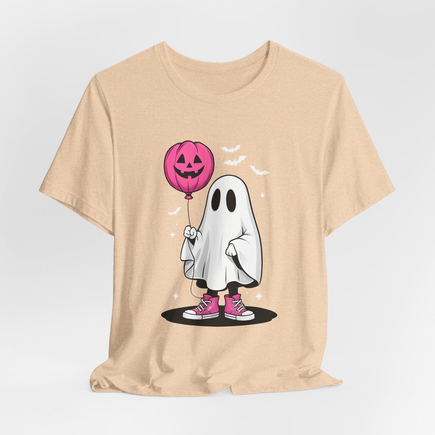 Ghost Tee with Pink Hightops and Pumpkin Balloon