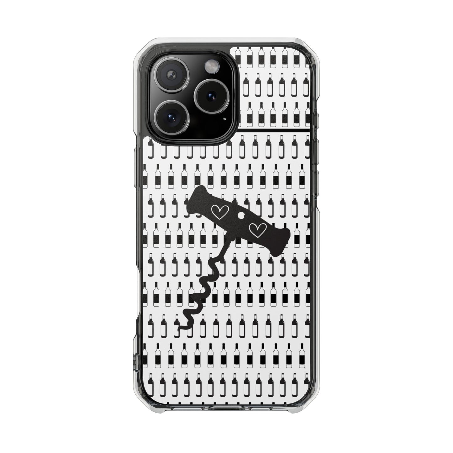 WINE BOTTLES with heart corkscrew Stylish Magnetic Phone Case | Clear Impact Protection