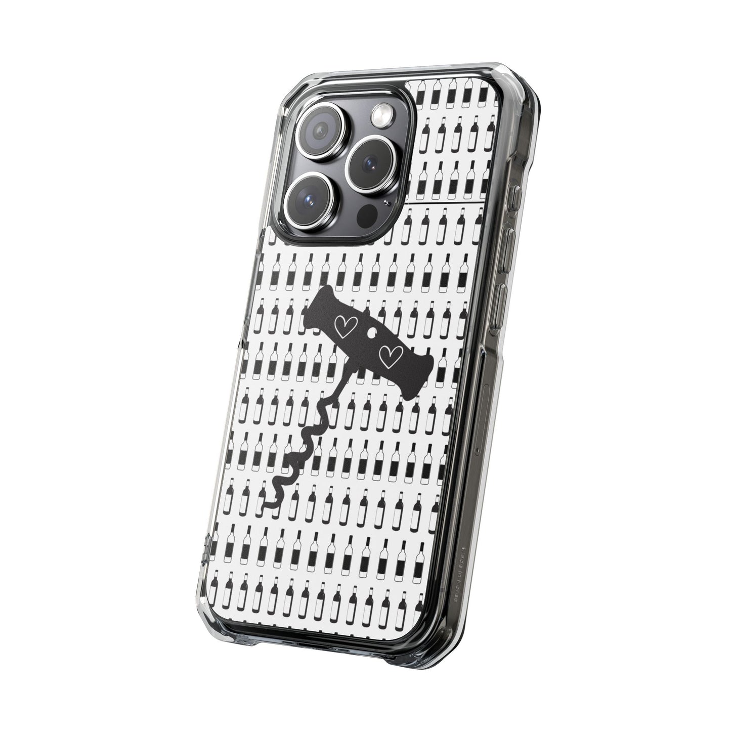 WINE BOTTLES with heart corkscrew Stylish Magnetic Phone Case | Clear Impact Protection