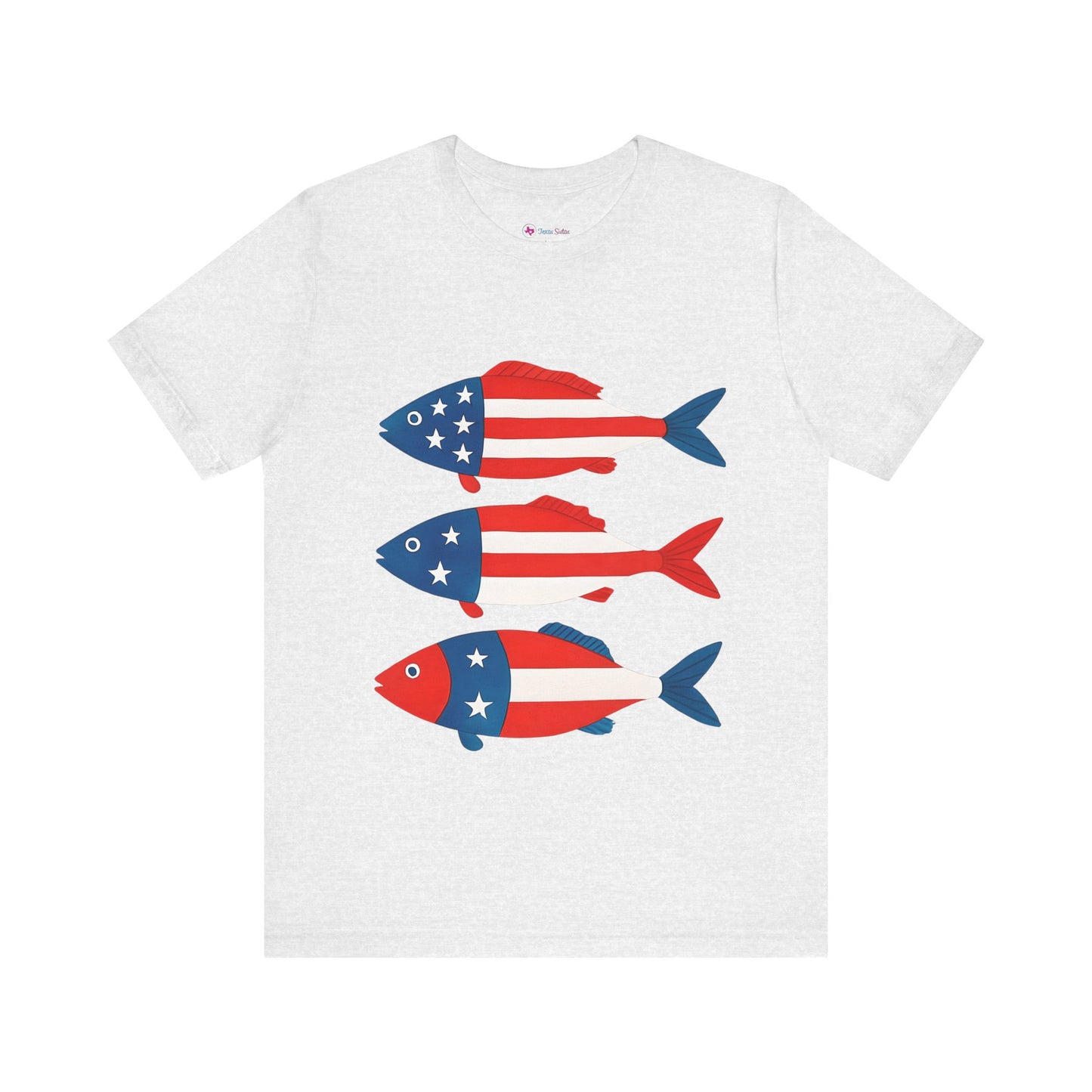 USA Flag Fish Design T-Shirt Unisex