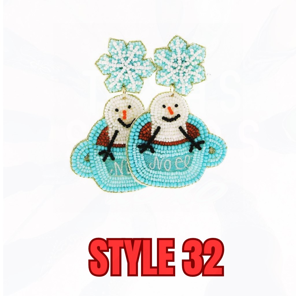 Christmas Seed Bead Earrings - Many Styles