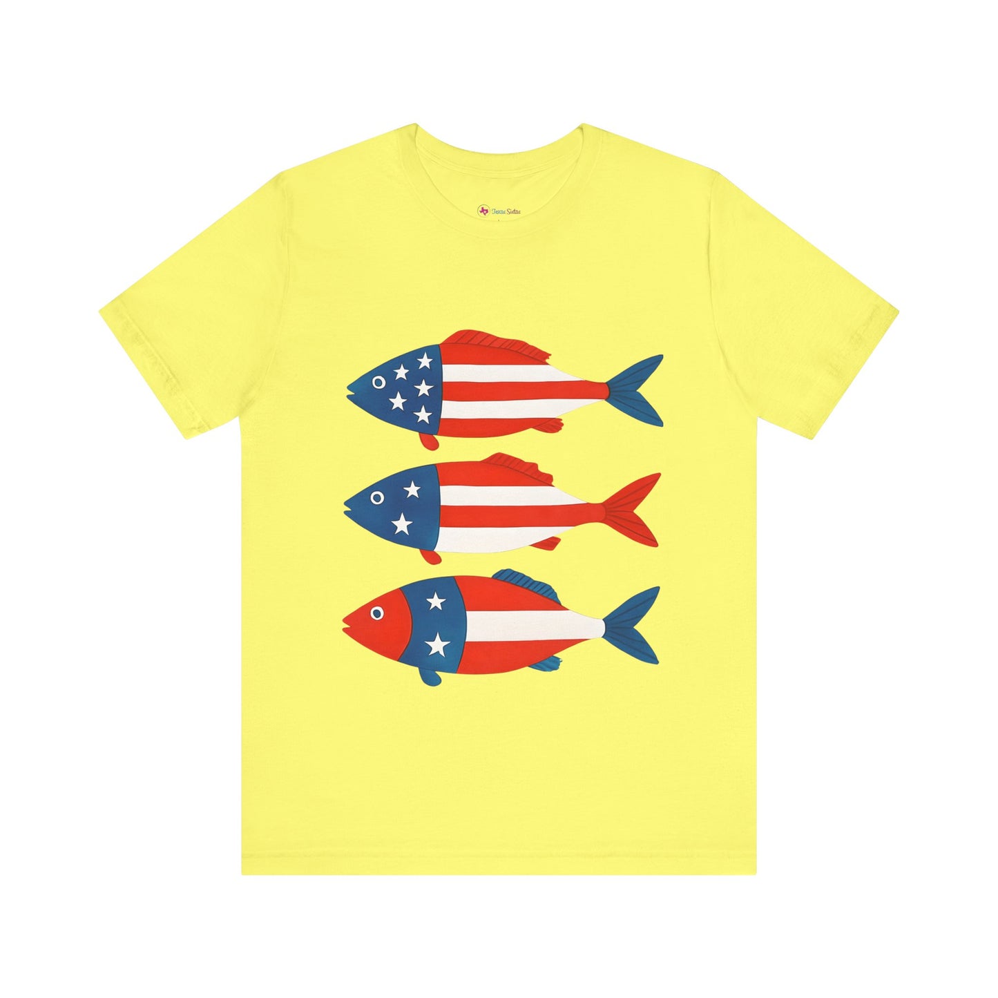 USA Flag Fish Design T-Shirt Unisex