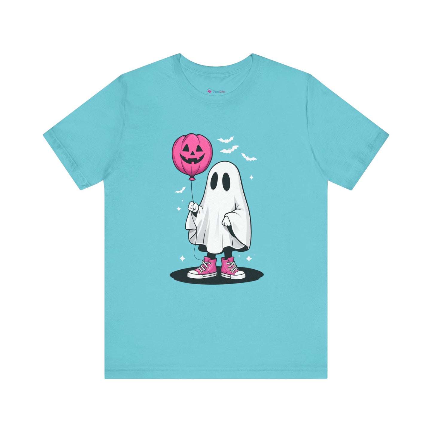 Ghost Tee with Pink Hightops and Pumpkin Balloon