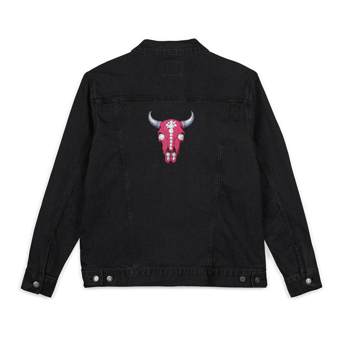 Western Bling Skull Denim Jacket - White, Black or Denim LOVE