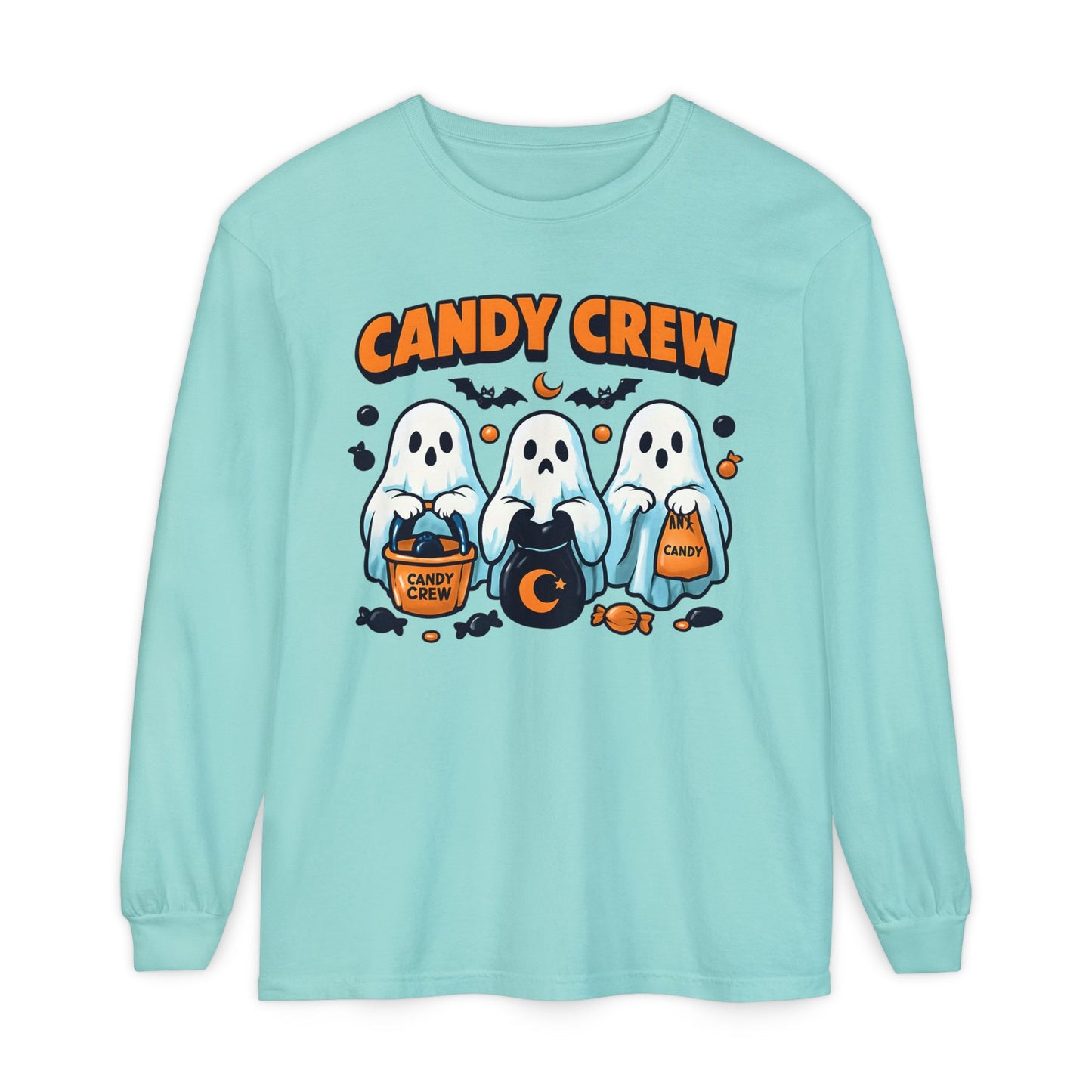 Halloween Ghosts Candy Crew Long Sleeve T-Shirt