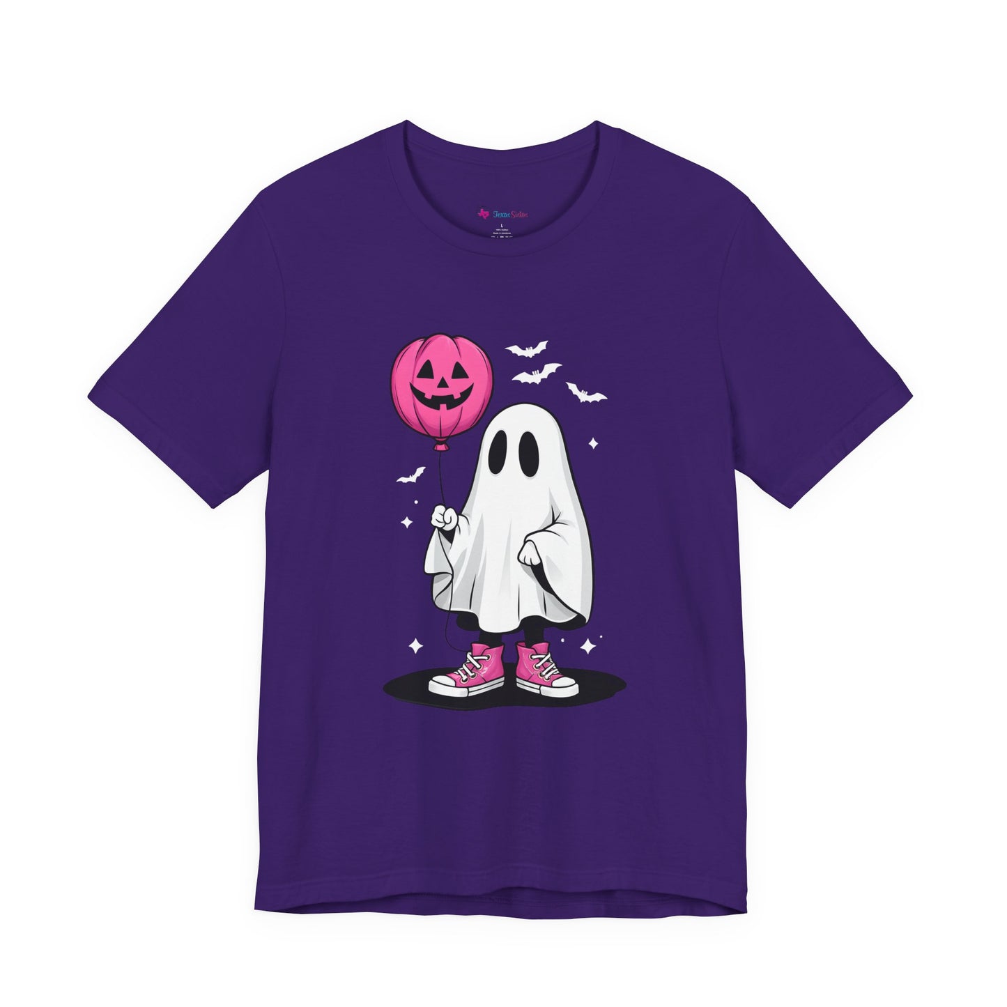 Ghost Tee with Pink Hightops and Pumpkin Balloon