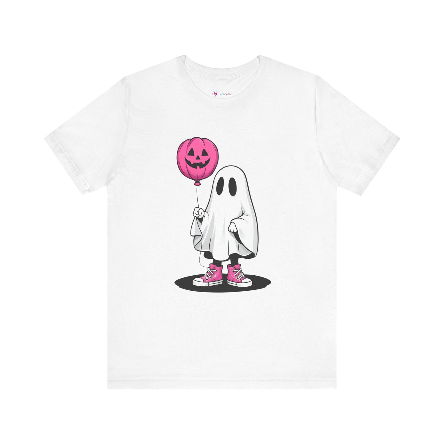 Ghost Tee with Pink Hightops and Pumpkin Balloon