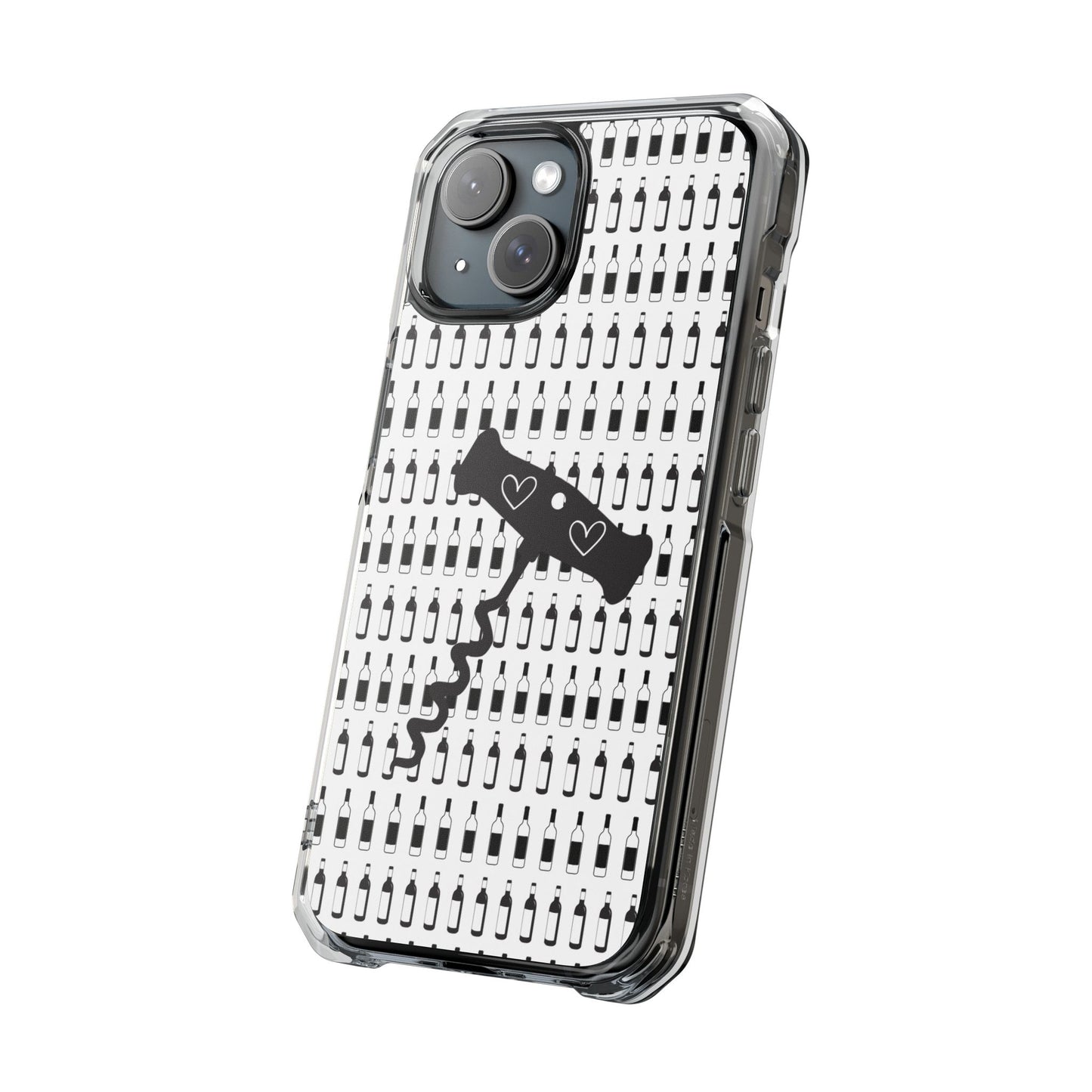 WINE BOTTLES with heart corkscrew Stylish Magnetic Phone Case | Clear Impact Protection