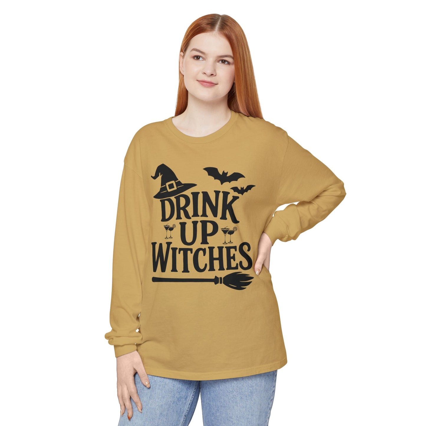 Funny Halloween Long Sleeve T-Shirt - Drink Up Witches