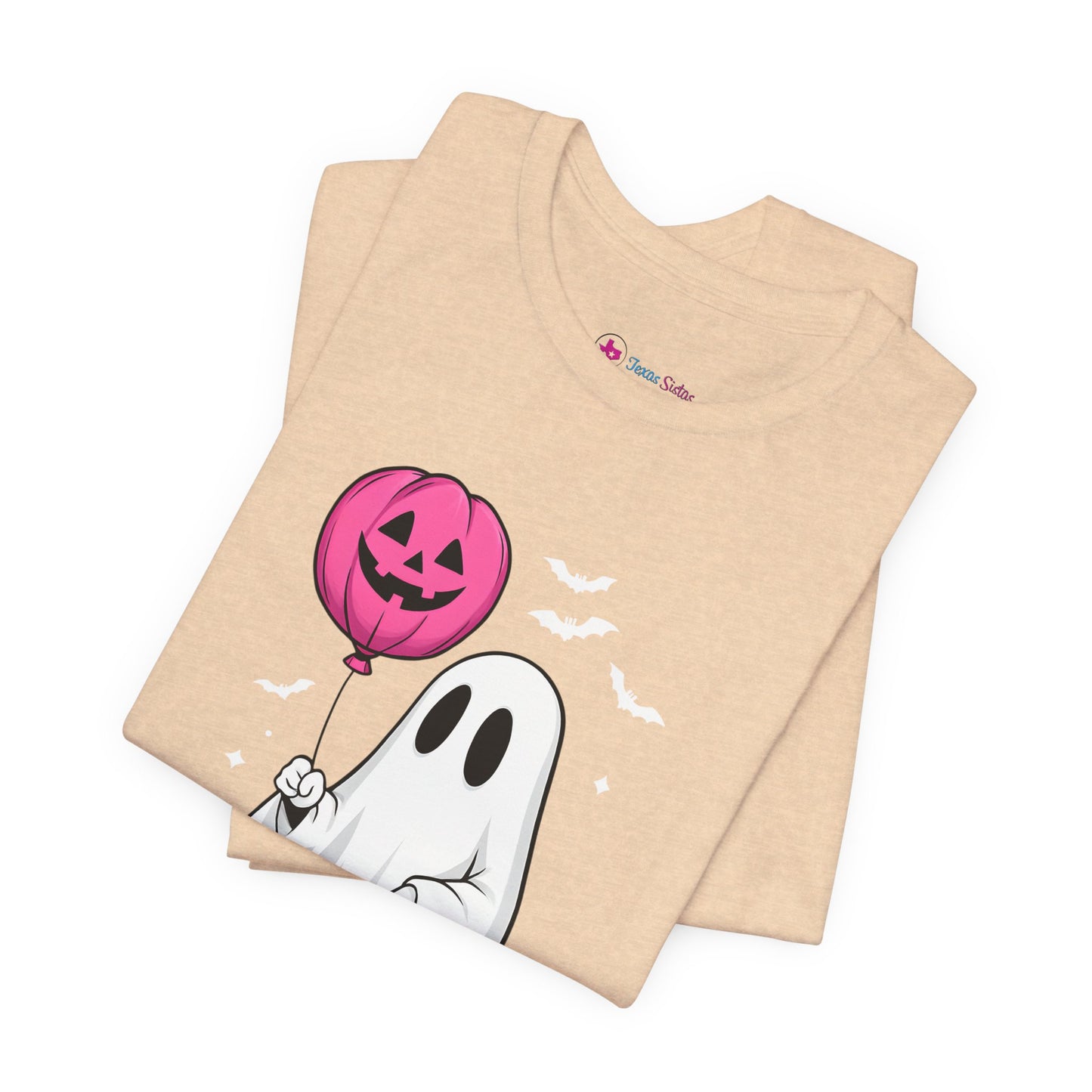 Ghost Tee with Pink Hightops and Pumpkin Balloon