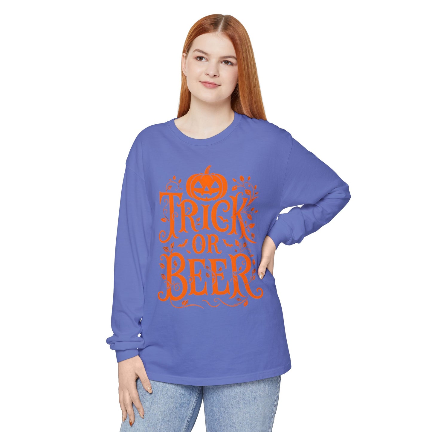 Funny Halloween TRICK OR BEER Long Sleeve T-Shirt