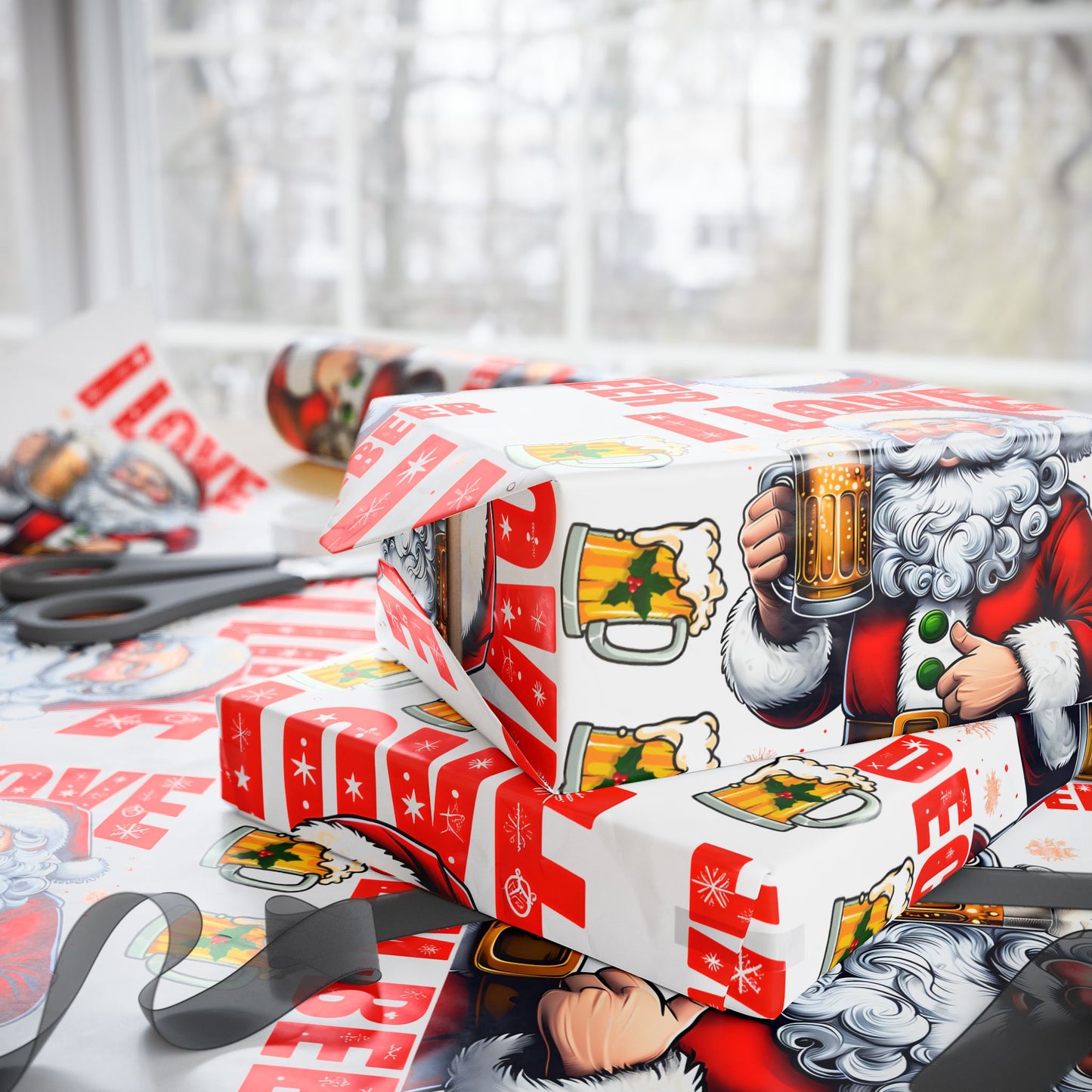 Funny Christmas Wrapping Paper I love DECEM-BEER