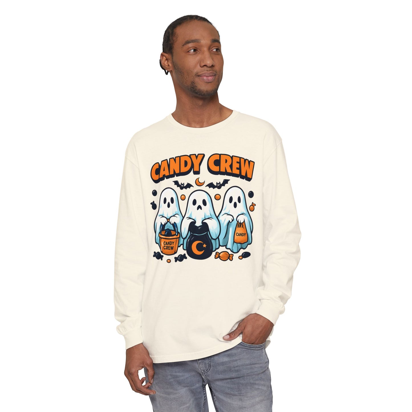 Halloween Ghosts Candy Crew Long Sleeve T-Shirt