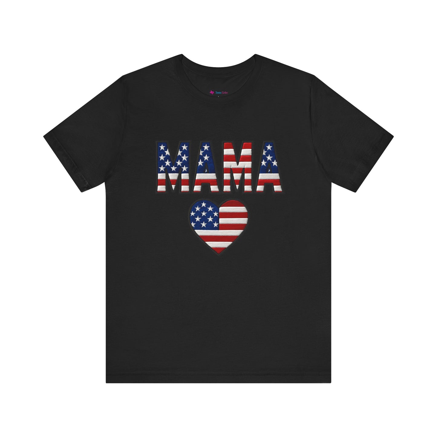 USA FLAG MAMA HEART T-SHIRT