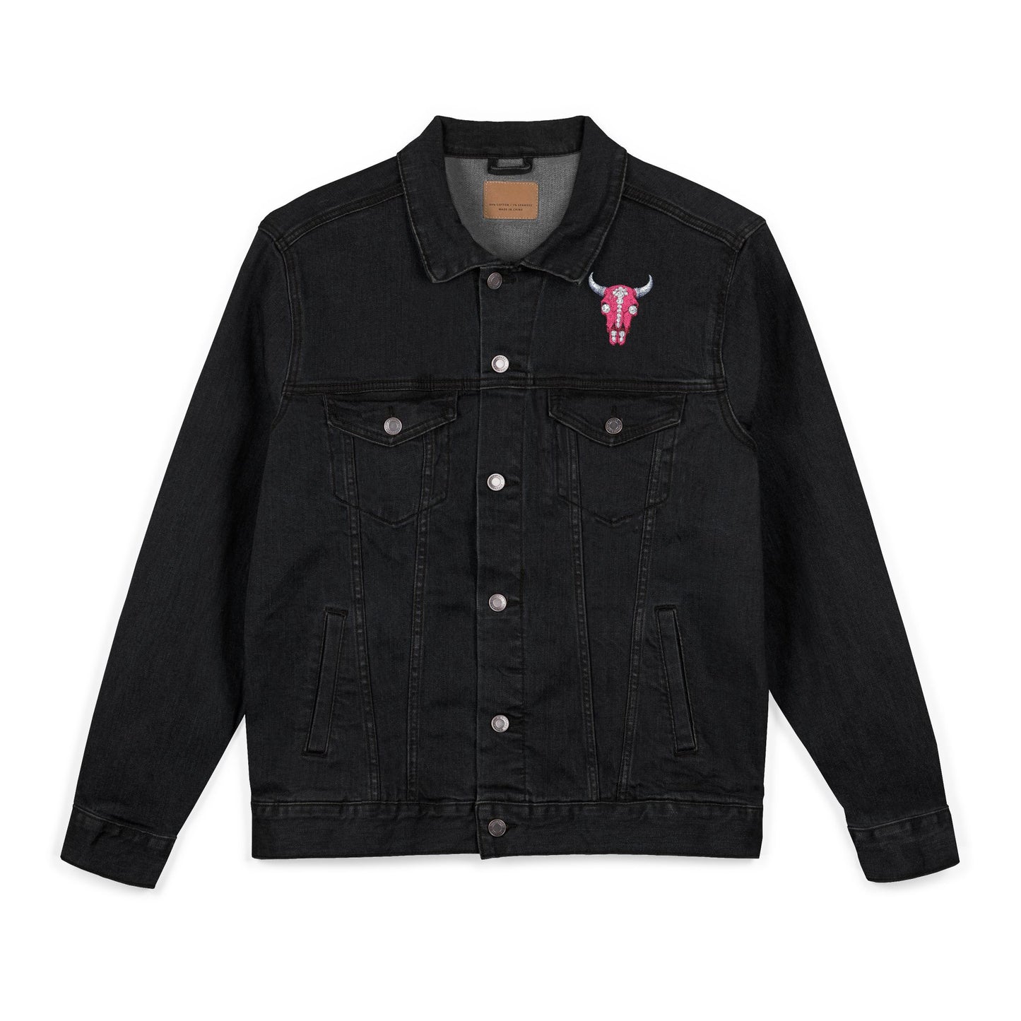 Western Bling Skull Denim Jacket - White, Black or Denim LOVE