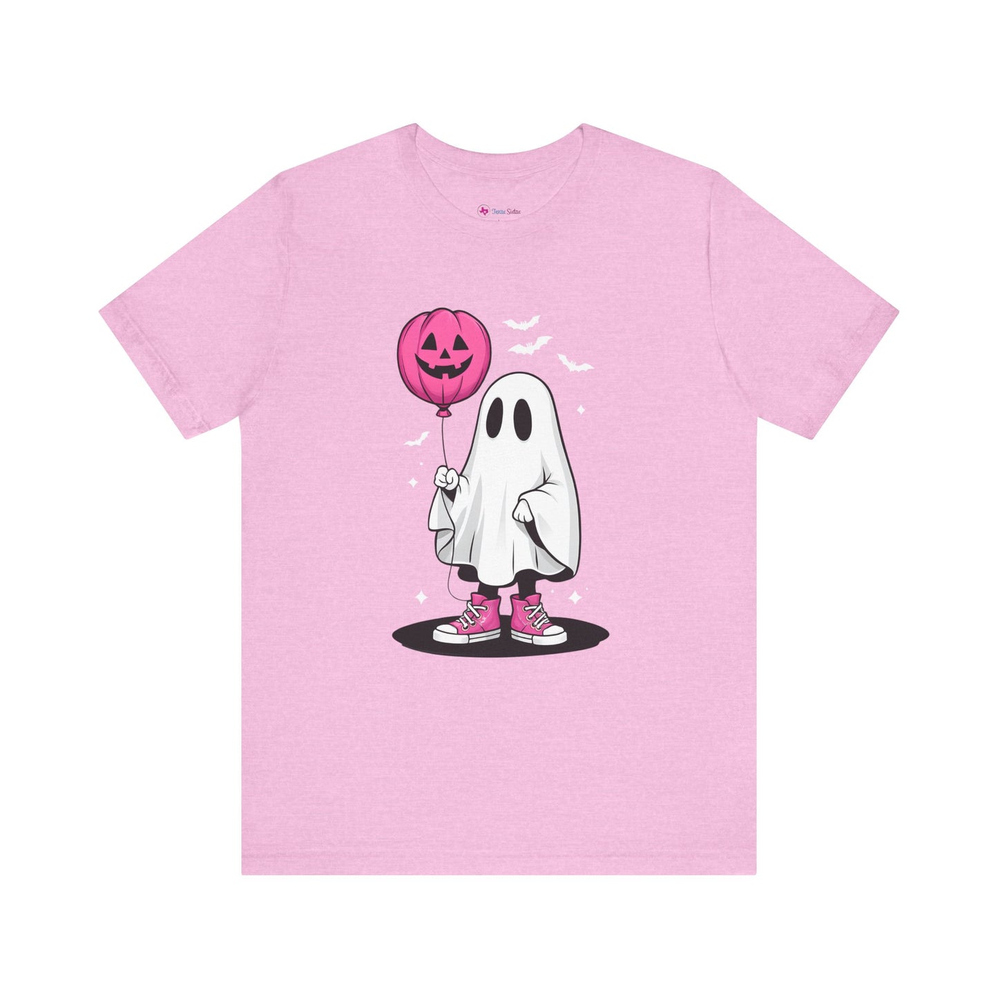 Ghost Tee with Pink Hightops and Pumpkin Balloon