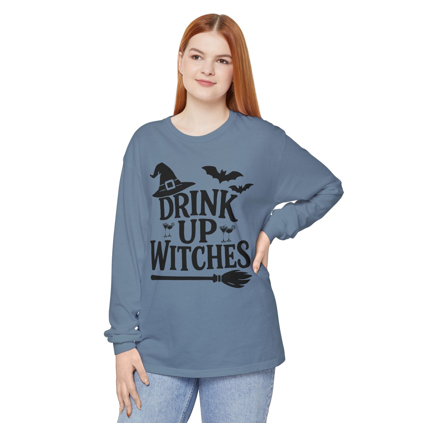 Funny Halloween Long Sleeve T-Shirt - Drink Up Witches
