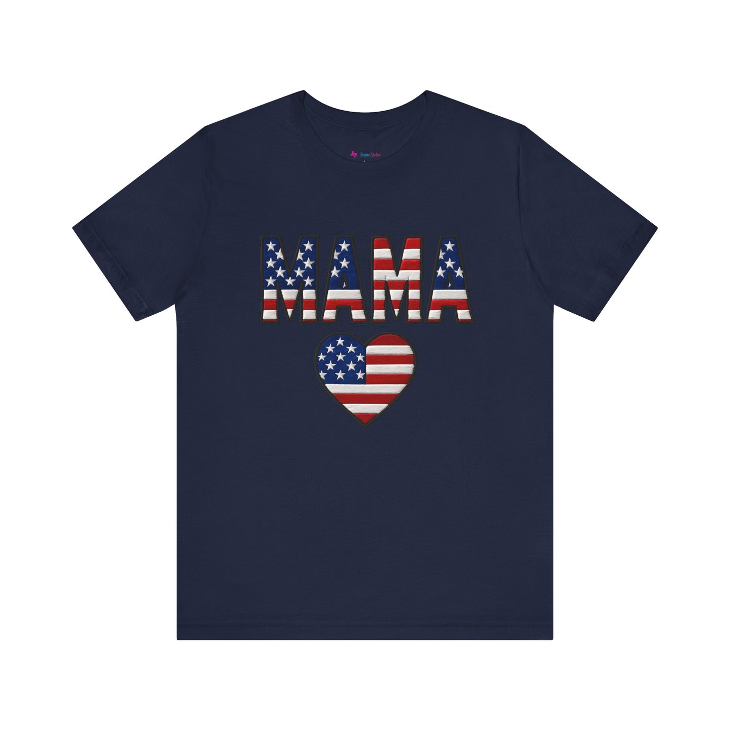 USA FLAG MAMA HEART T-SHIRT