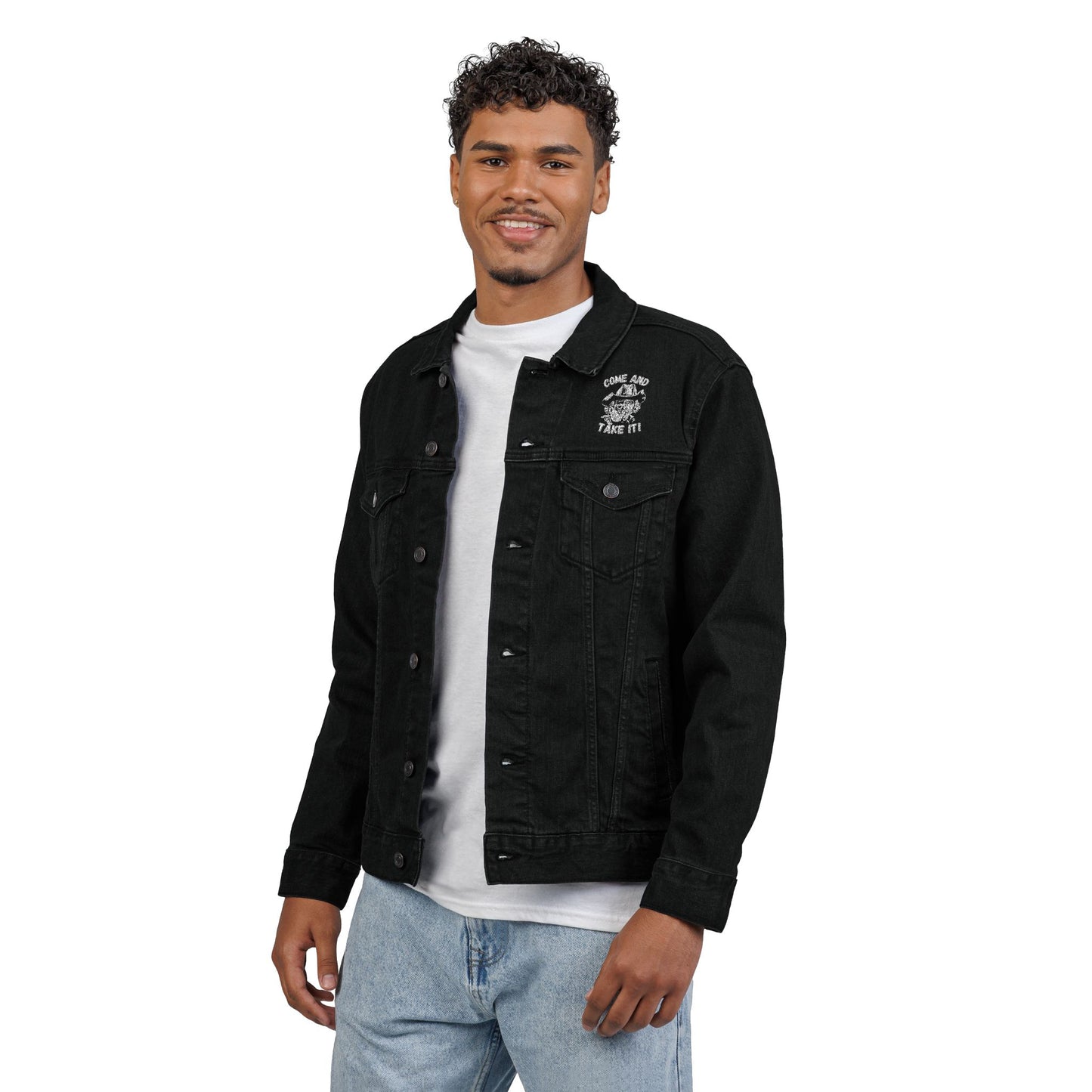 COME and Take IT Denim Jacket - Black or Denim