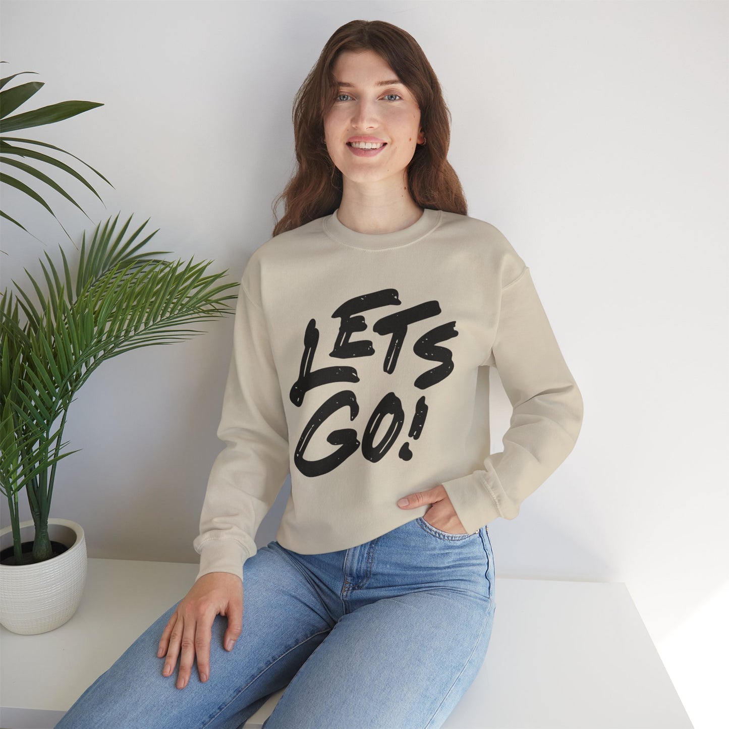 Crewneck Sweatshirt LET'S GO Sports Tailgate Fun Events